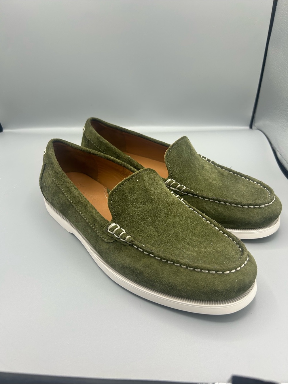 Polo by Ralph Lauren Olive Green Suede Slip-On Loafers